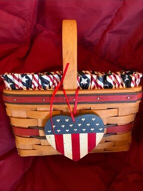 Longaberger 1994 All American Candle Star-Spangled Stripes Basket 4-Piece Set